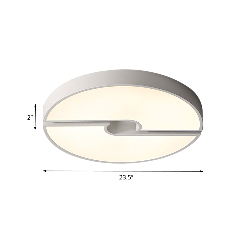 Modern LED Acrylic Flushmount Ceiling Light - White, 16-23.5 Inch Width Options