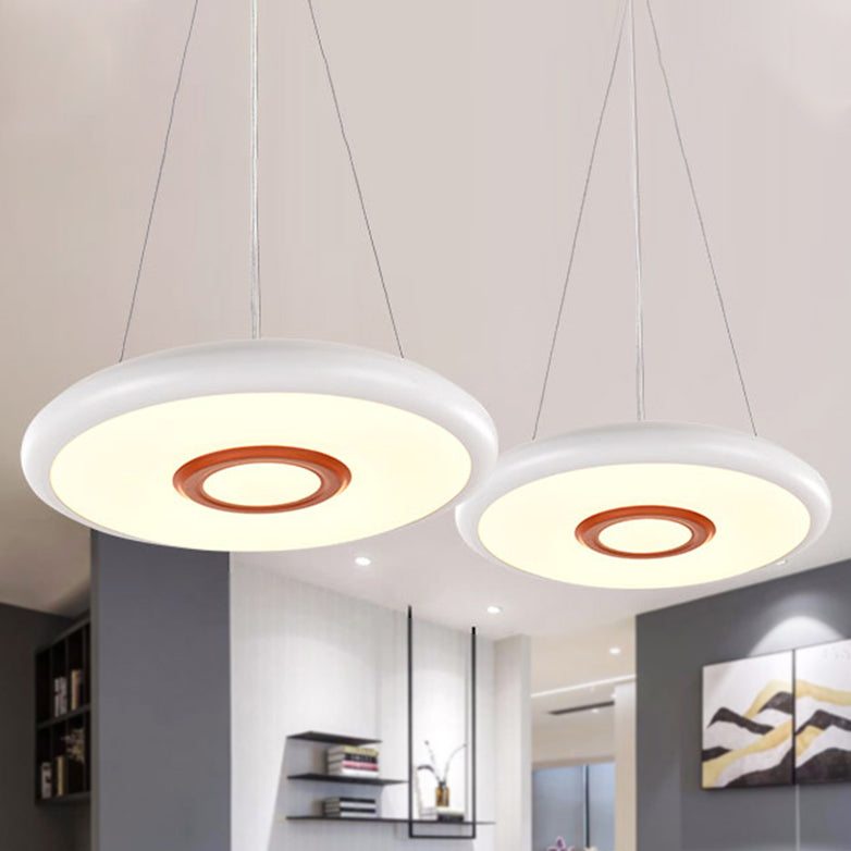 Circular Metal LED Pendant Lamp Kit in Warm/White/Natural Light - 18"/22" Wide
