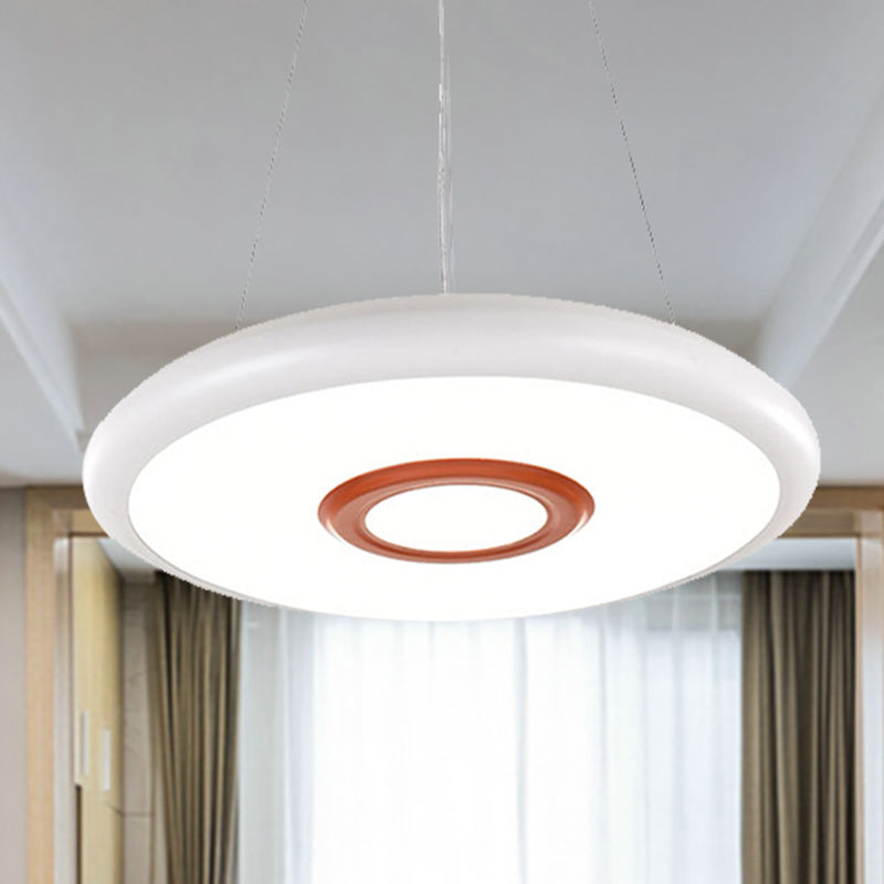 Circular Metal LED Pendant Lamp Kit in Warm/White/Natural Light - 18"/22" Wide