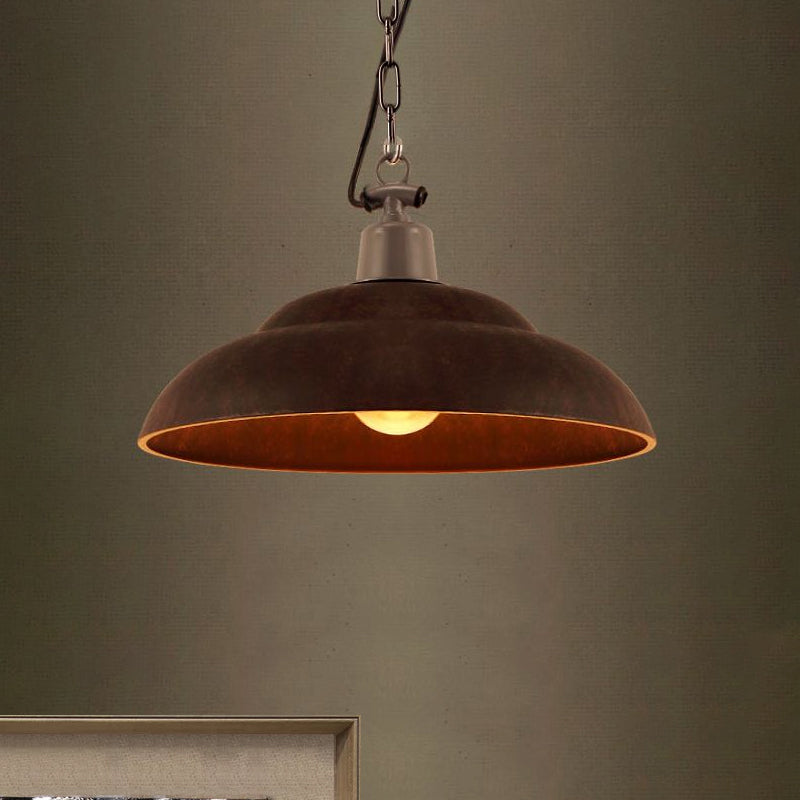 Vintage Style Black/Green Metallic Hanging Lamp with Chain - Indoor Pendant Light