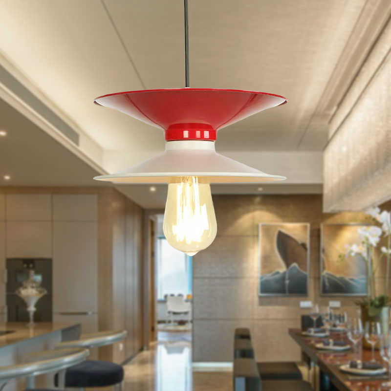 Retro Stylish Double Cone Metal Ceiling Fixture Pendant Light Black & White