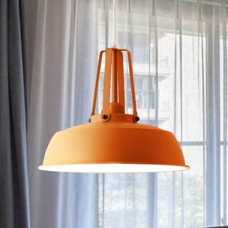 Suspension nordique élégante noire/bleue avec abat-jour en grange - Finition métallique - Idéale pour les salons