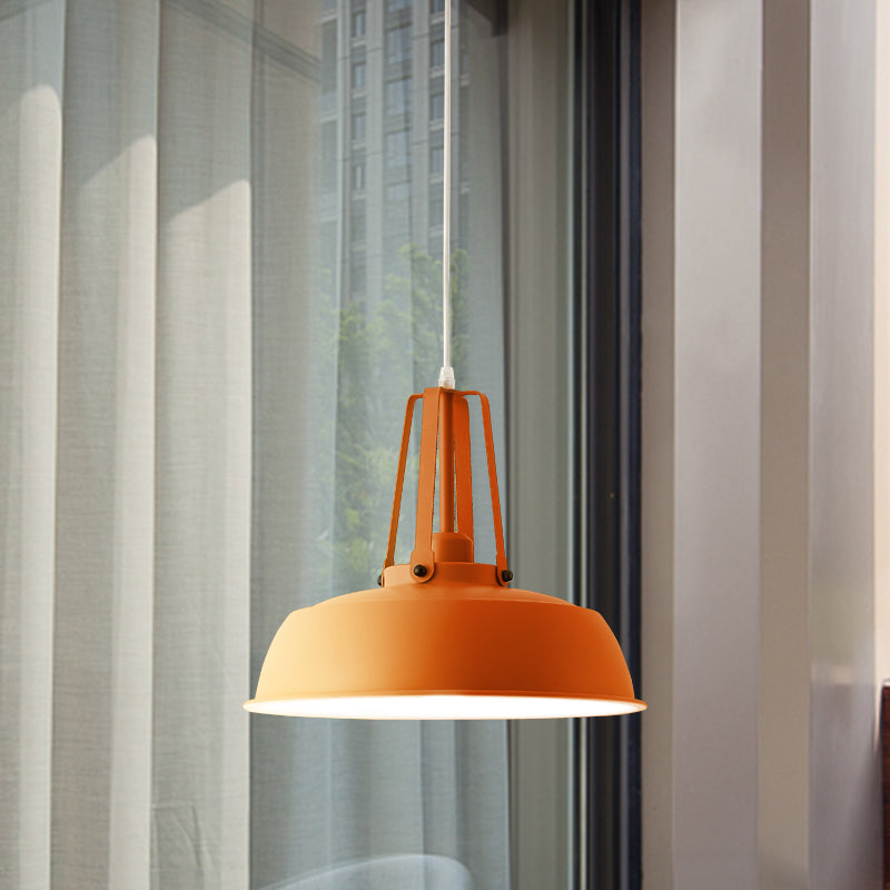 Suspension nordique élégante noire/bleue avec abat-jour en grange - Finition métallique - Idéale pour les salons