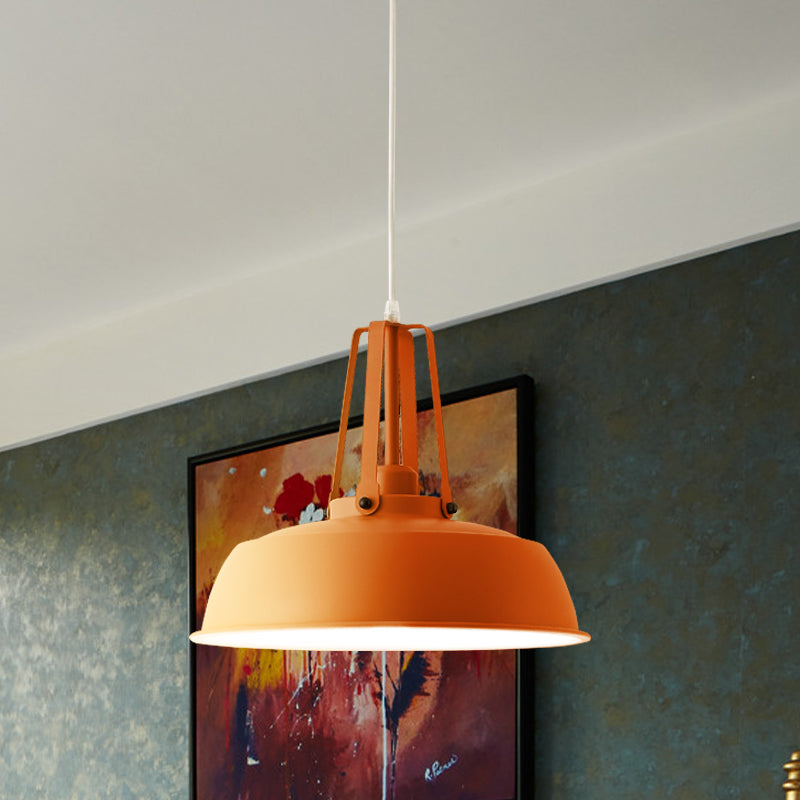 Suspension nordique élégante noire/bleue avec abat-jour en grange - Finition métallique - Idéale pour les salons