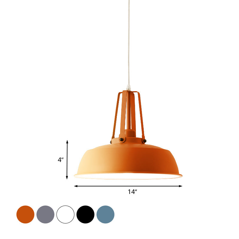 Suspension nordique élégante noire/bleue avec abat-jour en grange - Finition métallique - Idéale pour les salons