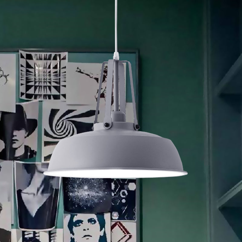Suspension nordique élégante noire/bleue avec abat-jour en grange - Finition métallique - Idéale pour les salons