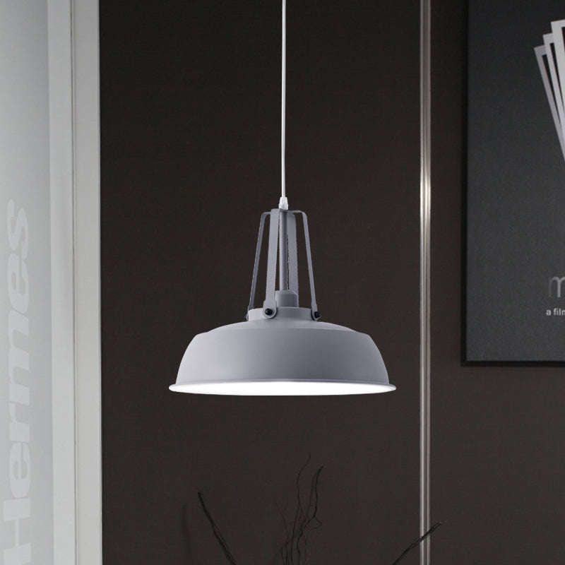 Suspension nordique élégante noire/bleue avec abat-jour en grange - Finition métallique - Idéale pour les salons