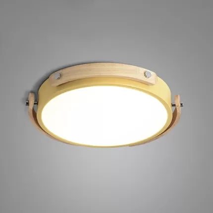 Stylish Round Ceiling Mount Study Room Light with Acrylic Macaron Undertint