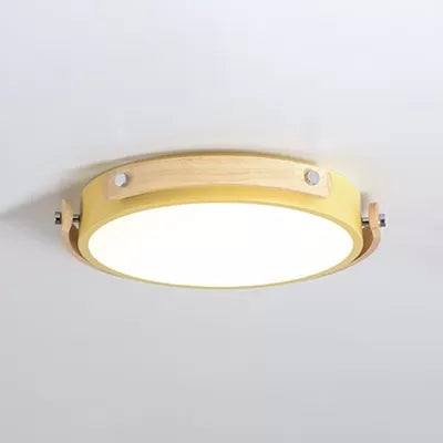 Stylish Round Ceiling Mount Study Room Light with Acrylic Macaron Undertint