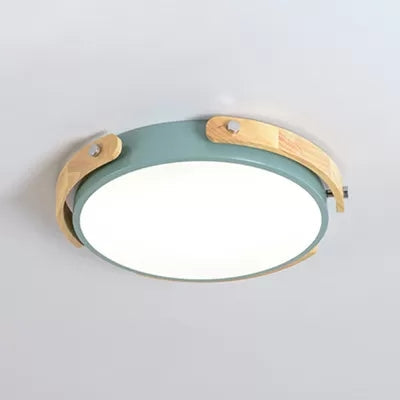 Stylish Round Ceiling Mount Study Room Light with Acrylic Macaron Undertint