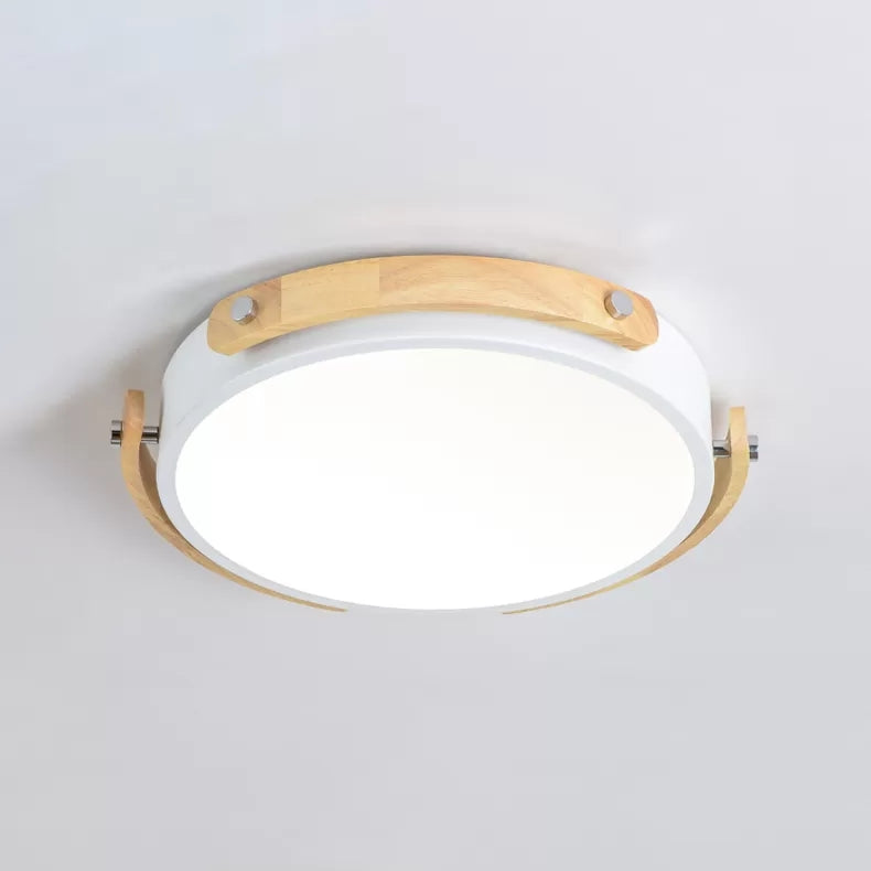 Stylish Round Ceiling Mount Study Room Light with Acrylic Macaron Undertint