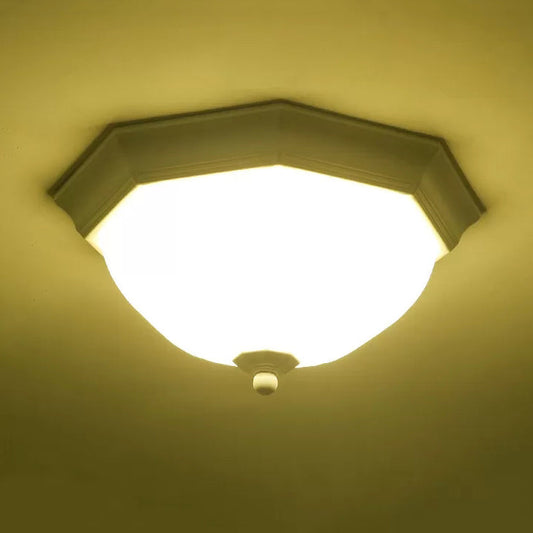 Modern White Glass Fluted Ceiling Mount Light For Porch
