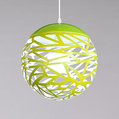 Contemporary Stenciled Metal Shade Pendant Light - 1 Light, Black/White, 8"/12" W - Ideal for Dining Areas