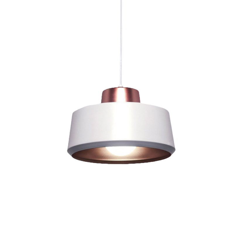 Nordic Circle Hanging Ceiling Light Pendant - Modern Metal Design with 1-Light for Dining Room in White