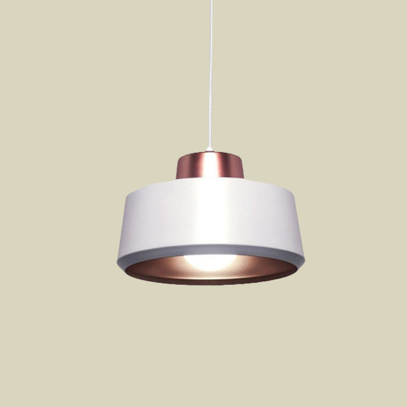 Nordic Circle Hanging Ceiling Light Pendant - Modern Metal Design with 1-Light for Dining Room in White
