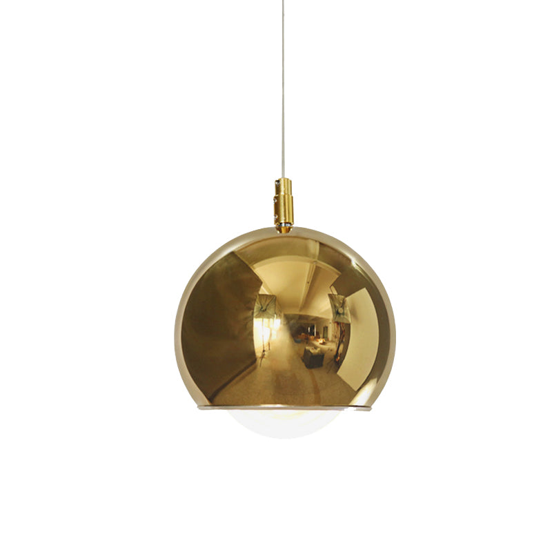 Modern Gold Iron Globe Pendant Lighting: Rotatable Led Hanging Lamp Kit For Table Décor