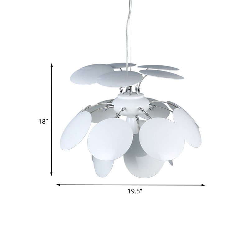 Modern Pinecone Pendant Lamp - Metallic 1-Head White 19.5/23.5 Wide