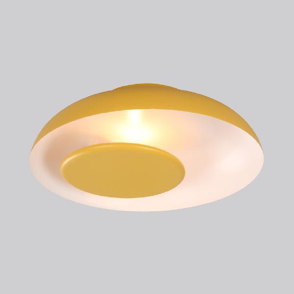 Kid's Macaron Barn Ceiling Light - Flush Mount, Metallic Finish, for Child Bedroom