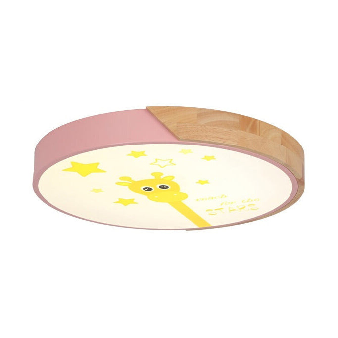 Giraffe Themed Acrylic Flush Ceiling Light for Kid's Bedroom