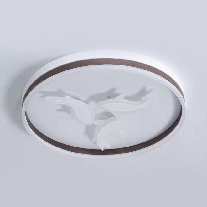 Creative Acrylic Ring LED Ceiling Light with Swimming Fish, Ideal for Baby Room
