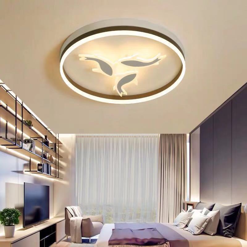 Creative Acrylic Ring LED Ceiling Light with Swimming Fish, Ideal for Baby Room