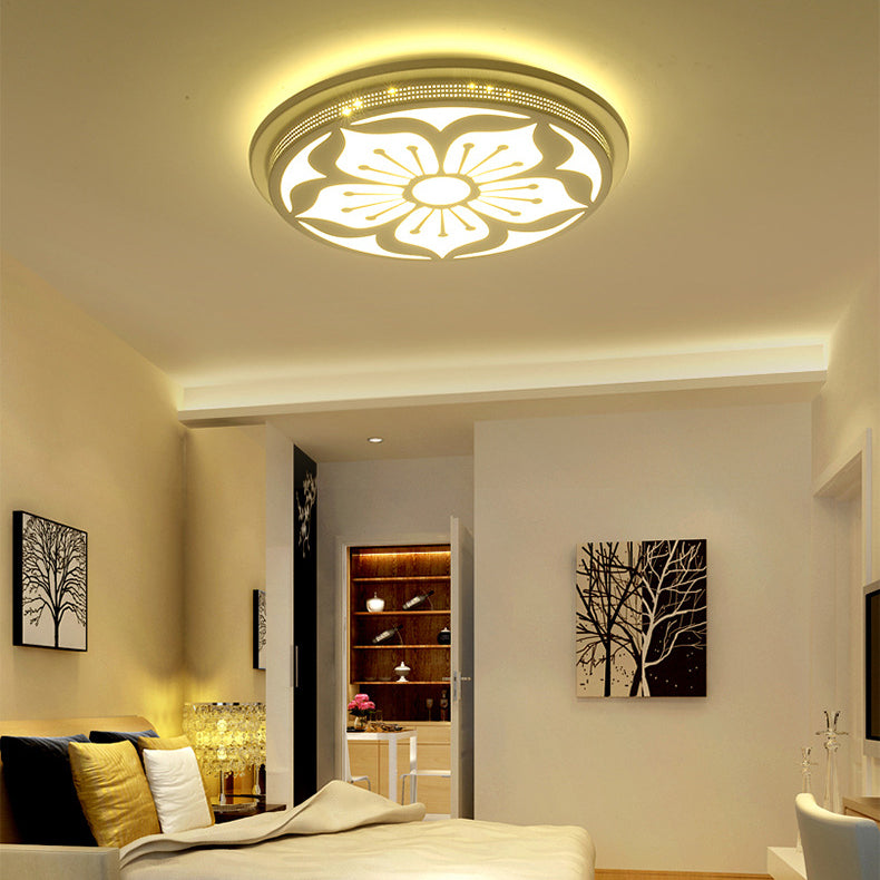 Plafonnier LED moderne en acrylique à fleurs pour salle à manger et chambre à coucher