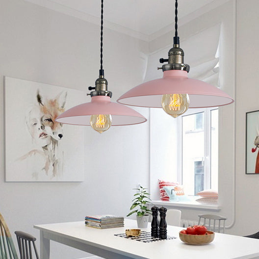 Stylish Metallic Pendant Hanging Lamp in Pink/Blue – Perfect for Dining Table