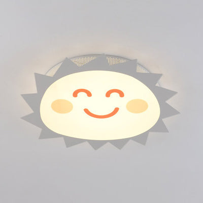 Happy Cartoon Sun Flush Mount Light: Fun & Gentle LED Ceiling Light for Kindergarten