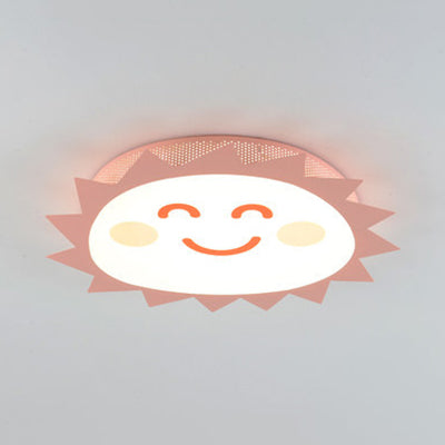 Happy Cartoon Sun Flush Mount Light: Fun & Gentle LED Ceiling Light for Kindergarten