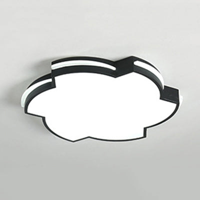 Modern Floral LED Ceiling Lamp for Bedroom/Balcony - White Flush Mount Light