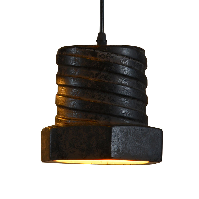 1-Light Ceramic Pendant Lamp in Black - Modern Hanging Light for Dining Room