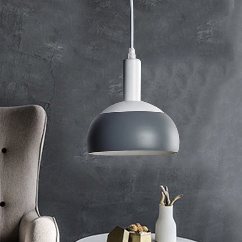 Rotatable Grey Nordic Dome Pendant Light Kit - Modern Iron Design For Living Room Suspension