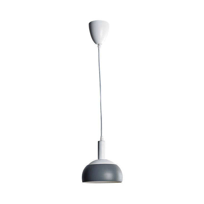 Rotatable Grey Nordic Dome Pendant Light Kit - Modern Iron Design For Living Room Suspension