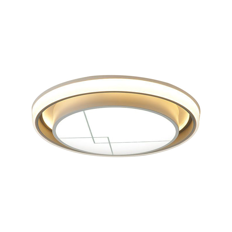 Plafonnier LED moderne en métal avec cercle - Blanc, éclairage de chambre (chaud/blanc)