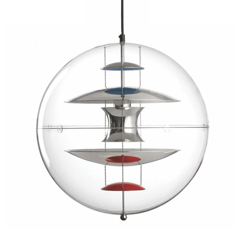 Modernist Clear Acrylic Ball Ceiling Light with Contemporary Disc Deco - White/Gold/Silver