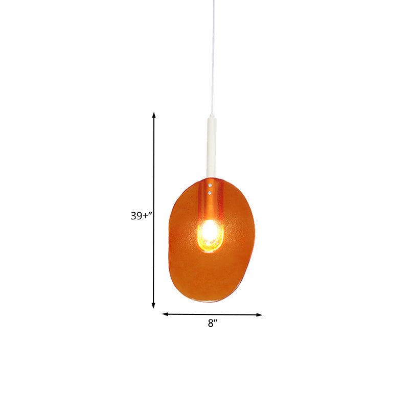 Modern Lollipop Glass Pendant Lamp - Minimalist Orange Light For Coffee Shop Ceiling