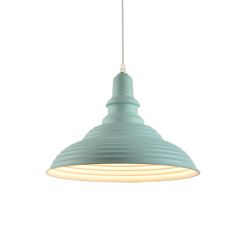 Lampe à suspension à double bulle en métal rose/bleu de style industriel : design côtelé, 1 lampe à suspension pour chambre à coucher