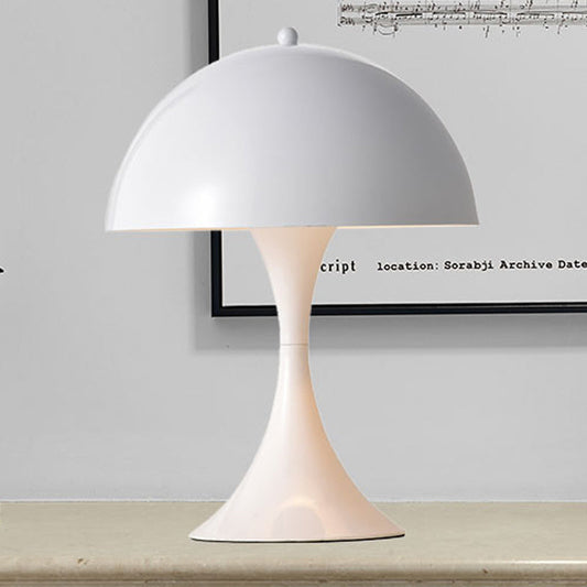 Modern White/Black Mushroom Night Table Light - Metal Desk Lamp For Living Room White