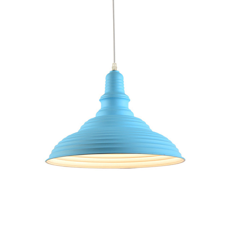 Lampe à suspension à double bulle en métal rose/bleu de style industriel : design côtelé, 1 lampe à suspension pour chambre à coucher
