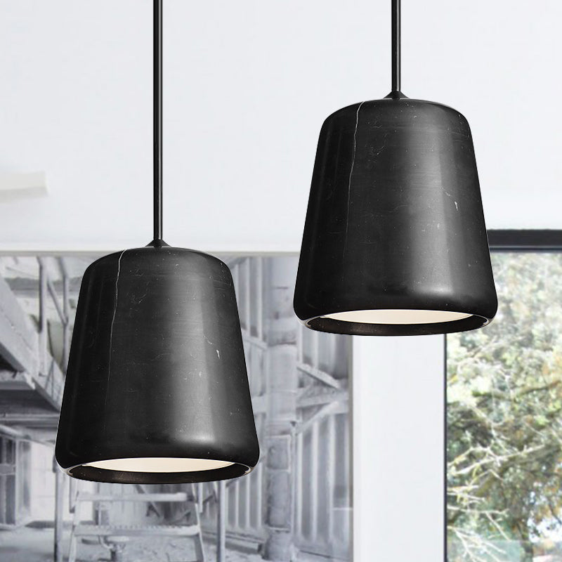 Nordic White/Black Hanging Lamp with Marble Shade - Ideal for Living Room Down Lighting