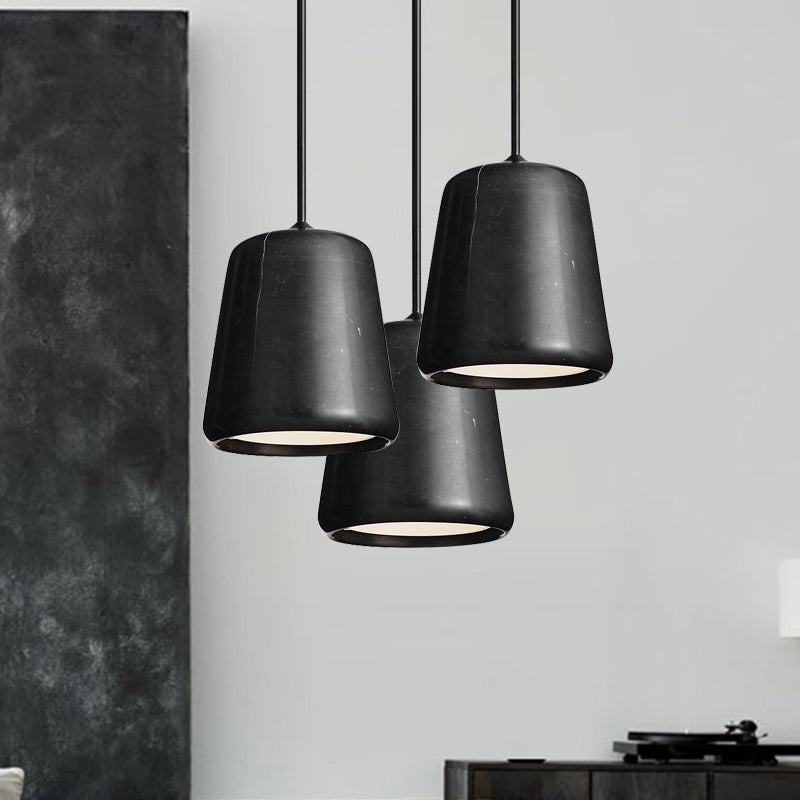Nordic White/Black Hanging Lamp with Marble Shade - Ideal for Living Room Down Lighting