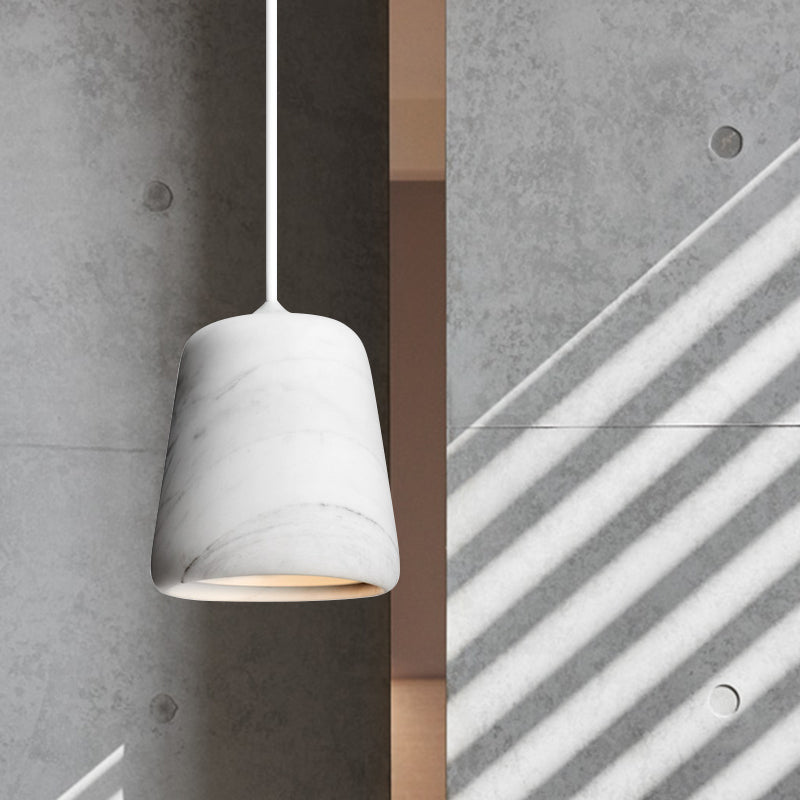 Nordic White/Black Hanging Lamp with Marble Shade - Ideal for Living Room Down Lighting