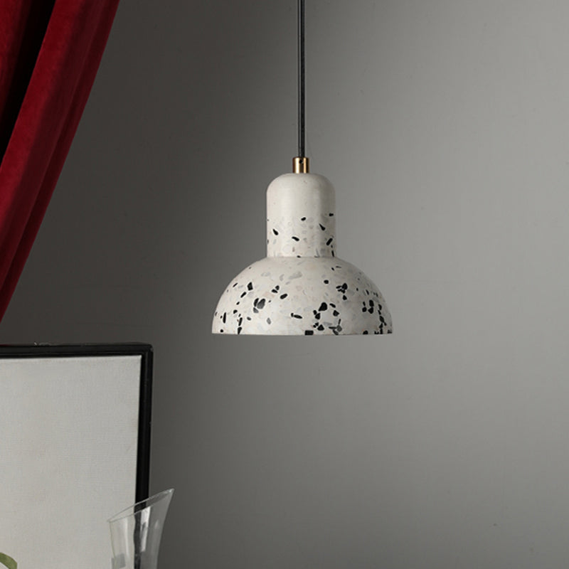 Nordic 1-Light Cement Urn Pendant Lamp - White and Black Ceiling Lighting for Restaurants
