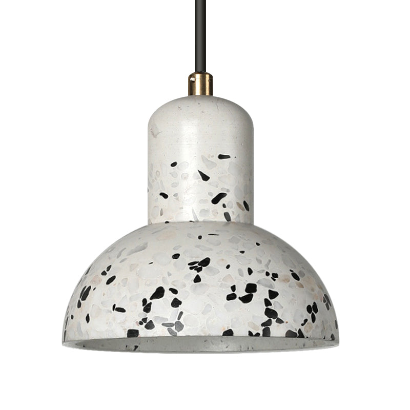 Nordic 1-Light Cement Urn Pendant Lamp - White and Black Ceiling Lighting for Restaurants