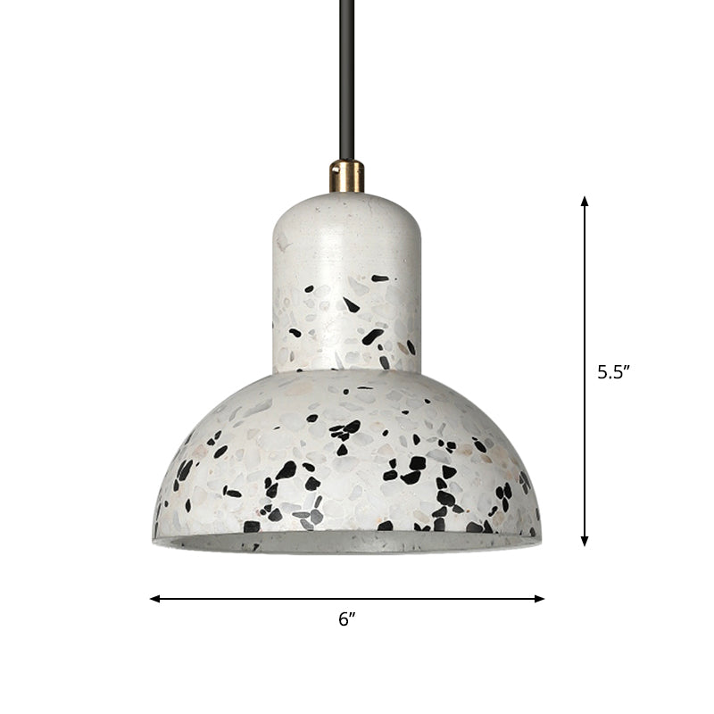 Nordic 1-Light Cement Urn Ceiling Pendant Lamp In White And Black For Restaurants