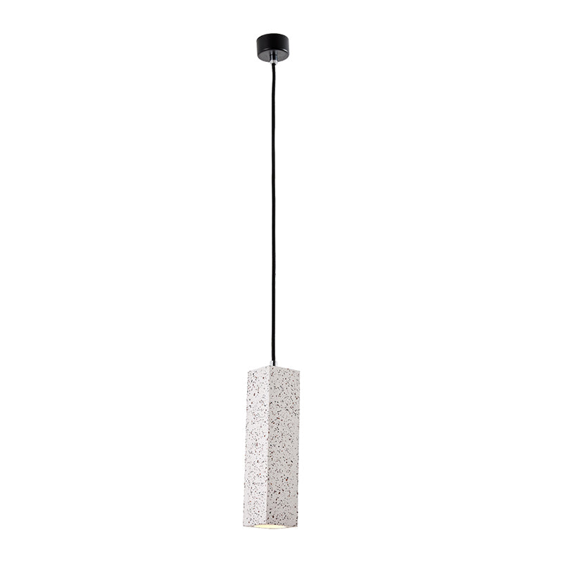 Sleek Nordic Marble LED Pendant Light - Modern Slim Cuboid Design, 1 Head, White Color