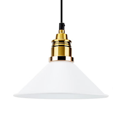 Modern Stylish Conic Pendant Light with Metal Shade - Black/Grey/White - Ideal for Dining Room