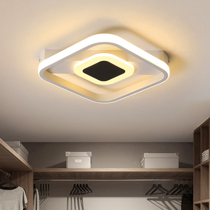 Minimalist Flush Mount LED Ceiling Lamp in White/Warm Light