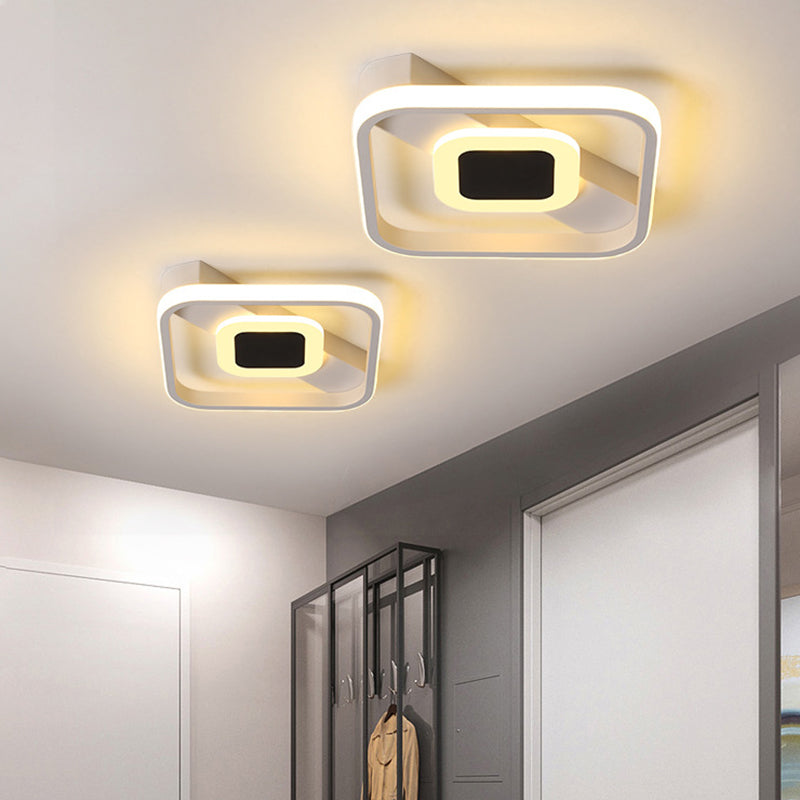 Minimalist Flush Mount Led Ceiling Lamp In White/Warm Light