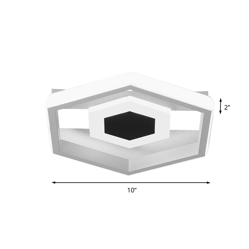 Modern LED Flush-Mount Light Fixture for Cloakroom in White/Warm Light